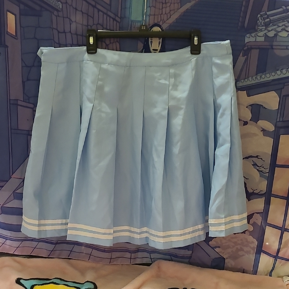 Sugar Thrillz Blue Skater Pleated Skirt